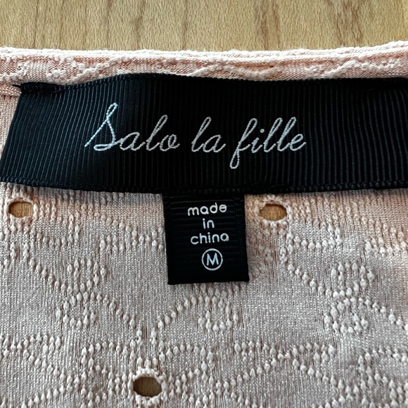 SALA la fille peach eyelet top size M - Picture 3 of 4